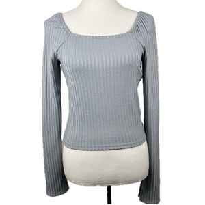 Madewell Square Neck Top Size M Fitted Ribbed Cropped Clean girl Y2K 90’s Model